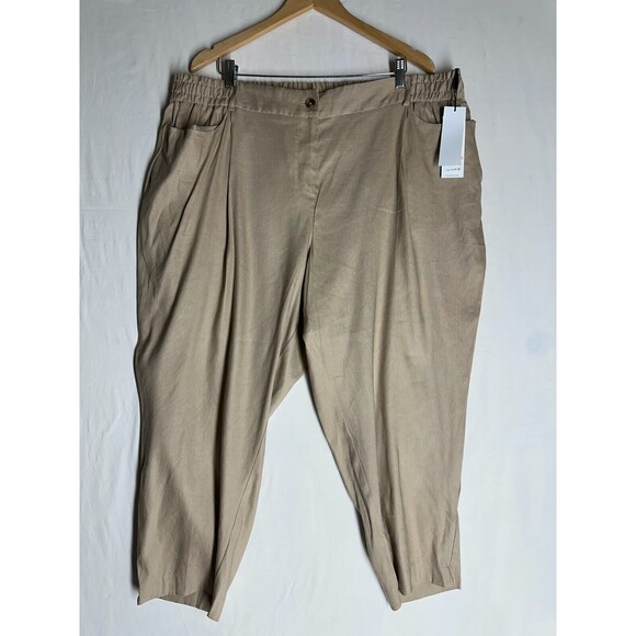 NWT Calvin Klein Womens Career Pull On Dress Pants Soft Linen Blend Plus Size 3X - Picture 7 of 14